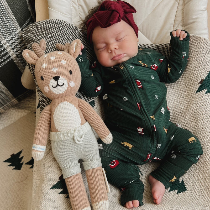 Santa Sleigh Bamboo Zip Romper