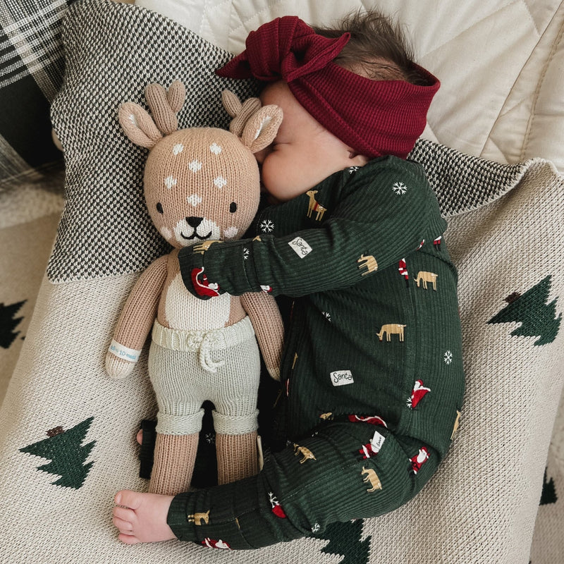 Santa Sleigh Bamboo Zip Romper