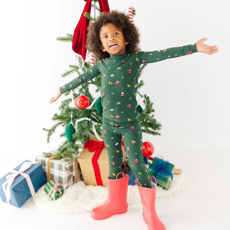 Santa Sleigh Bamboo Two-Piece Set