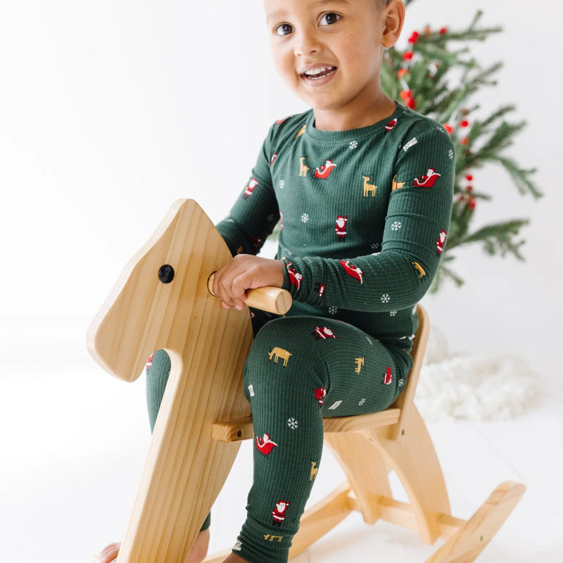 Santa Sleigh Bamboo Two-Piece Set