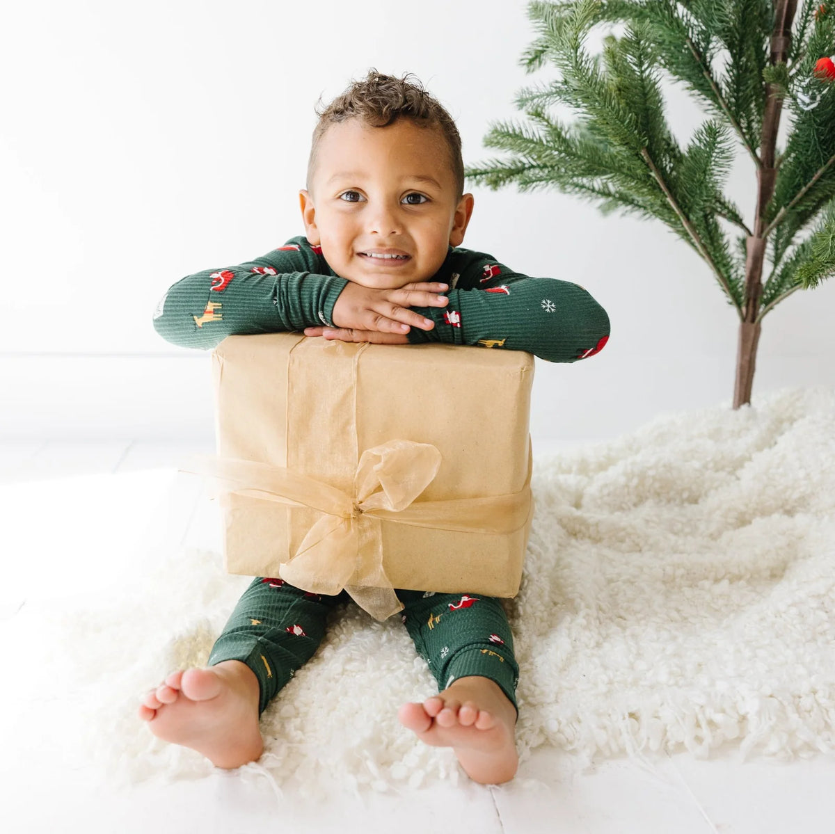 Santa Sleigh Bamboo Two-Piece Set