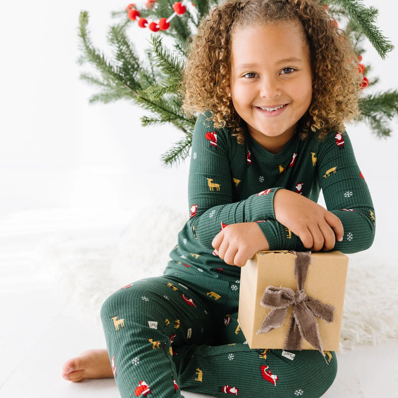 Santa Sleigh Bamboo Two-Piece Set
