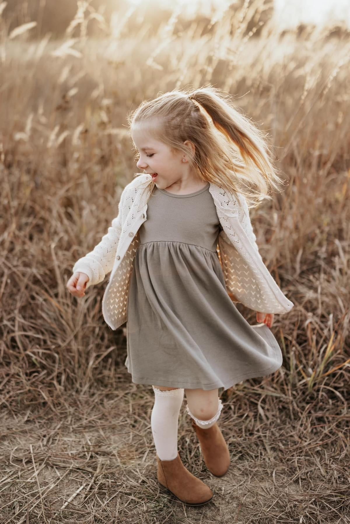 Basil Ribbed Long Sleeve Dress