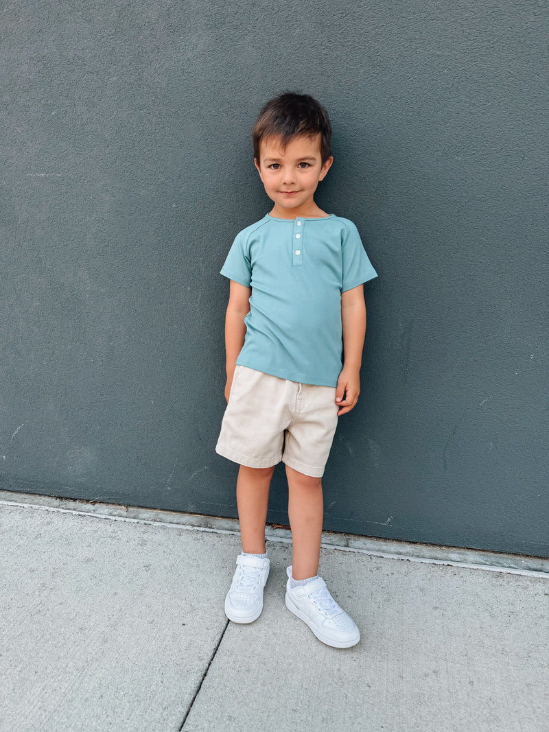 Teal Bamboo Henley