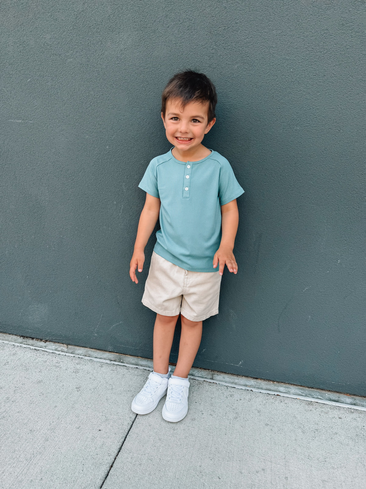 Teal Bamboo Henley