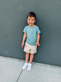 Teal Bamboo Henley