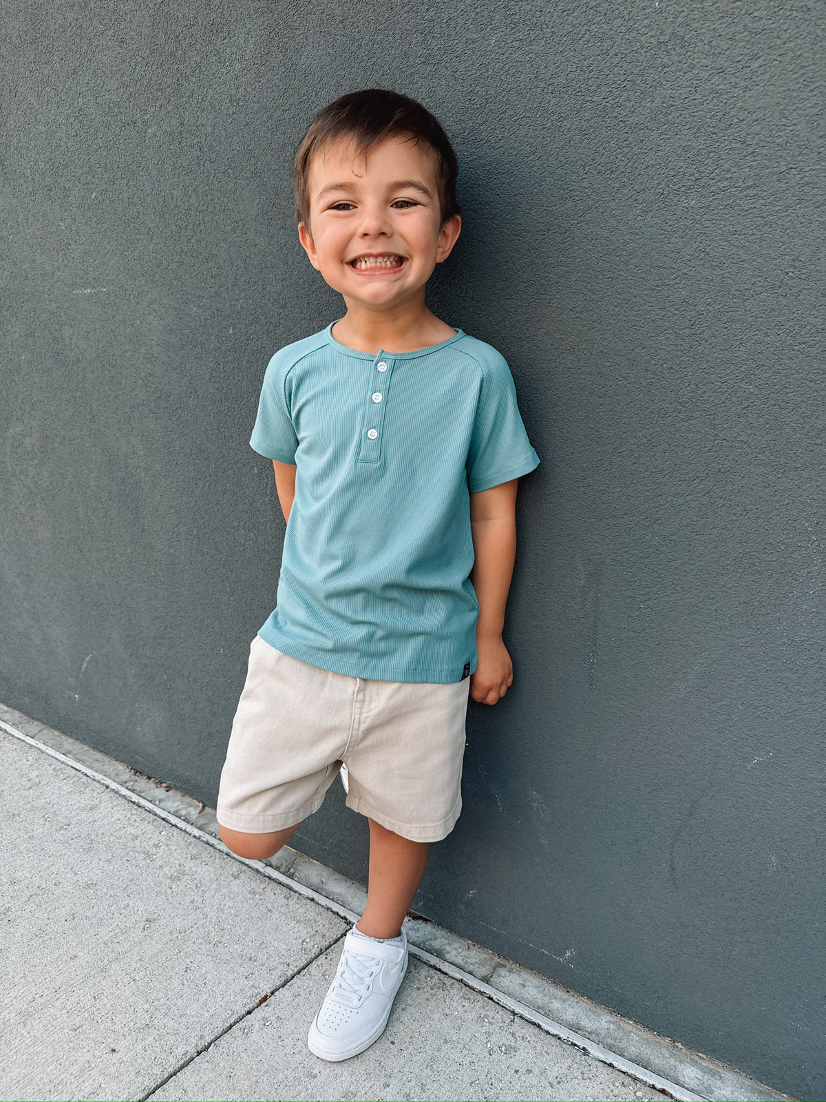 Teal Bamboo Henley