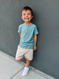 Teal Bamboo Henley