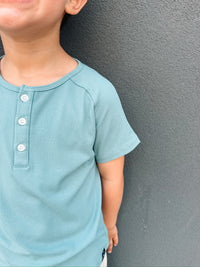 Teal Bamboo Henley