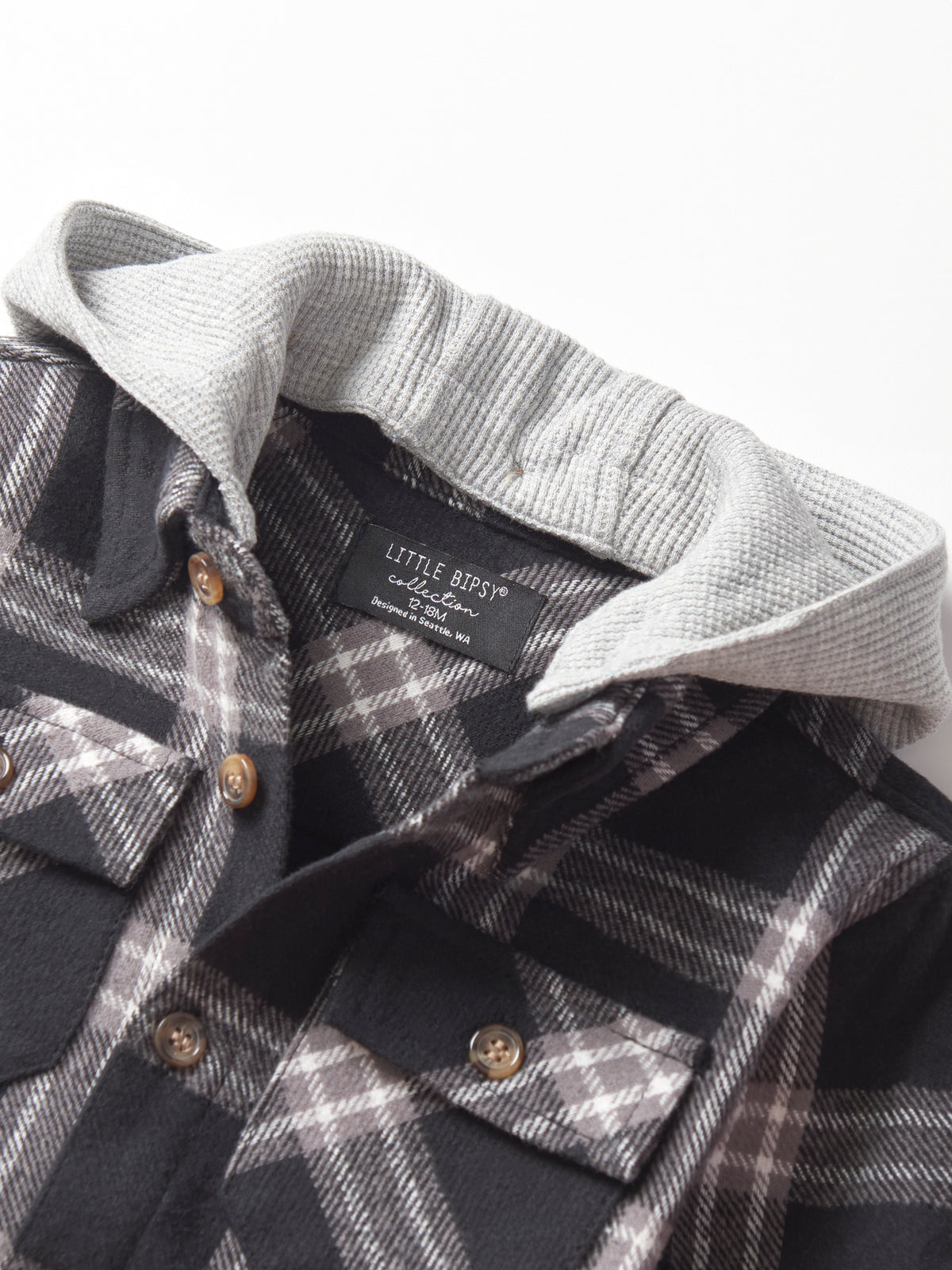 Black Hooded Flannel