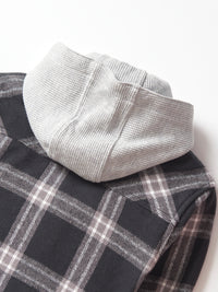 Black Hooded Flannel