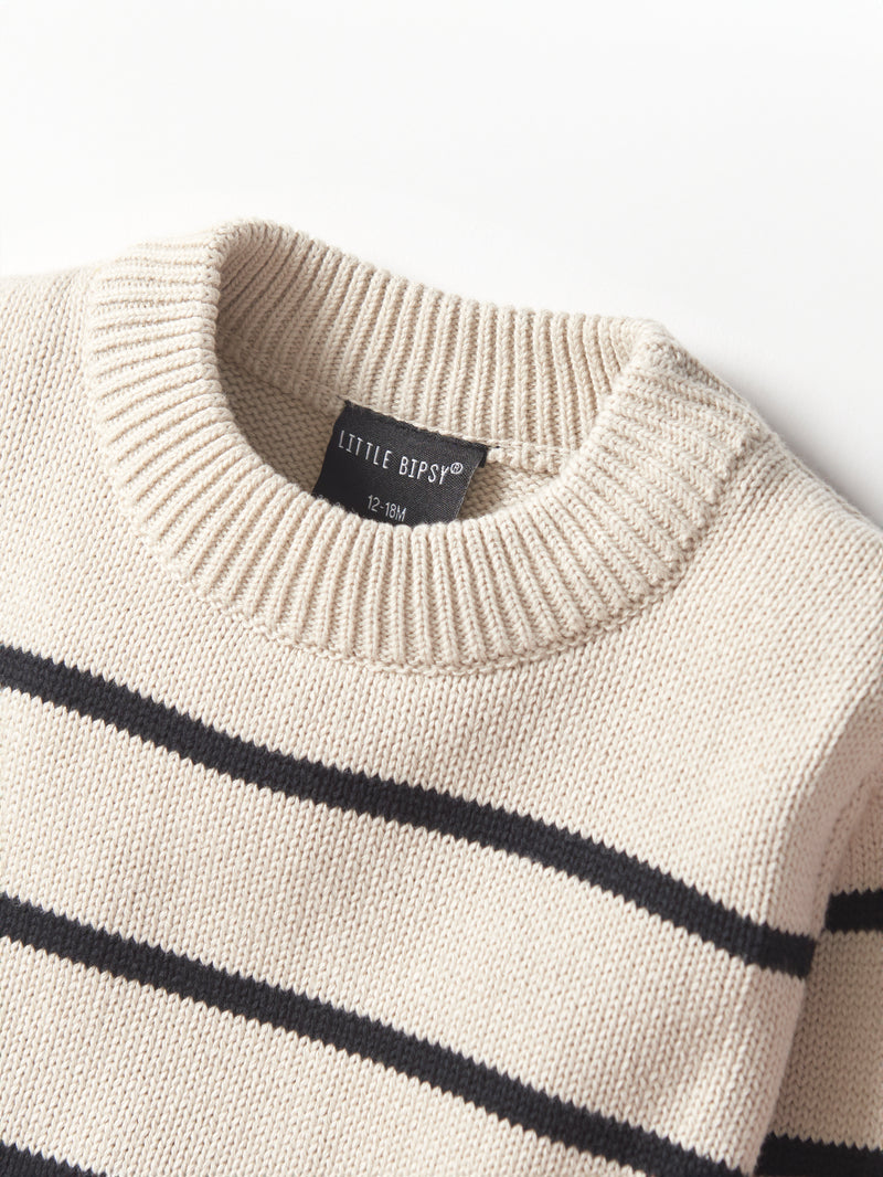 Pinstripe Knit Sweater