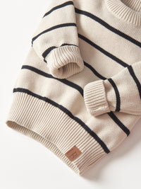 Pinstripe Knit Sweater