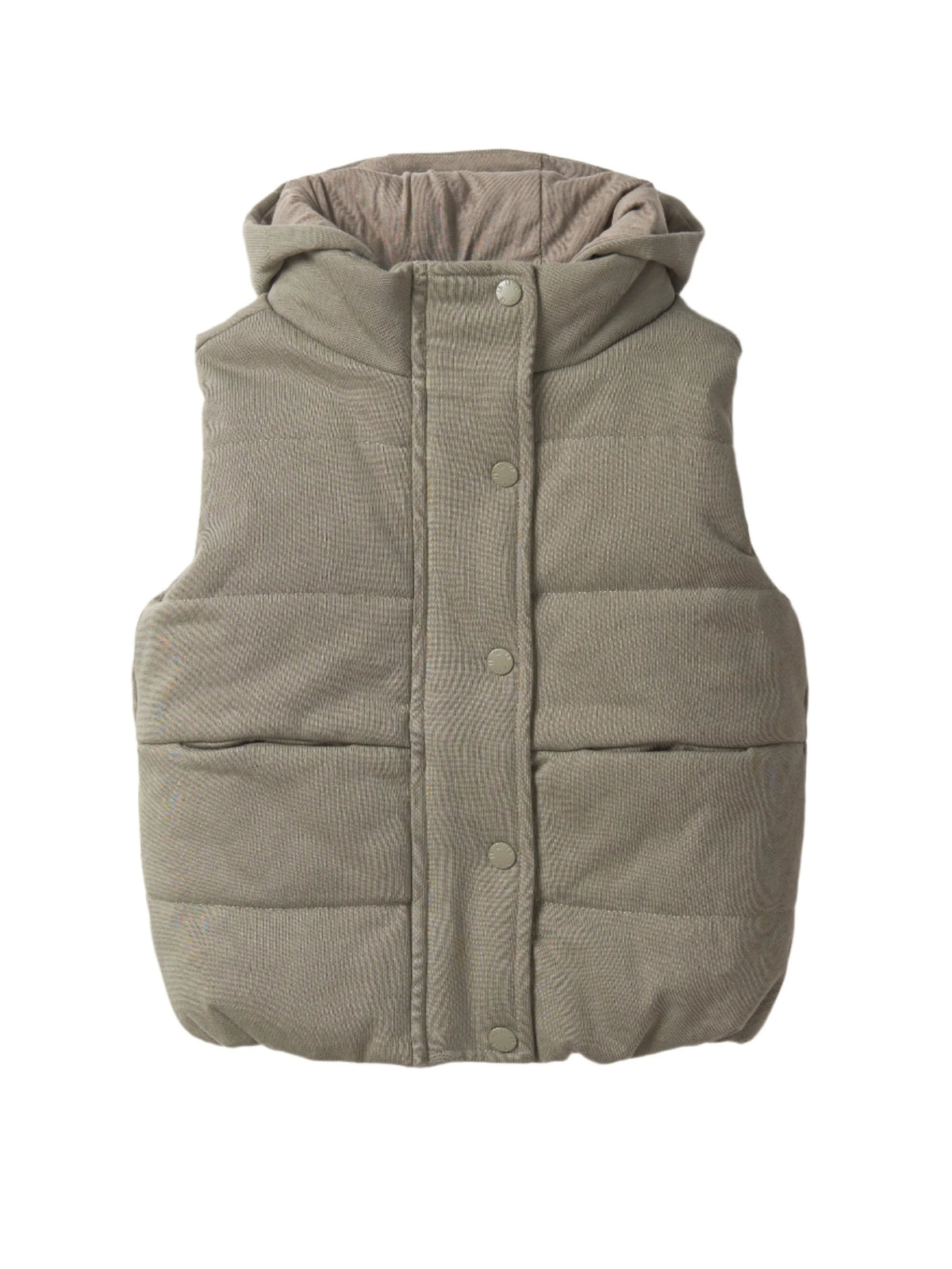 Army Green Hooded Puffer Vest