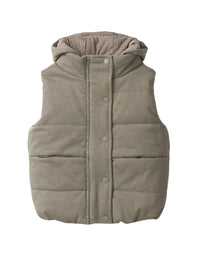 Army Green Hooded Puffer Vest