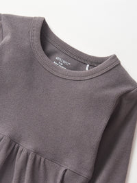 Graphite Long Sleeve Ribbed Dress