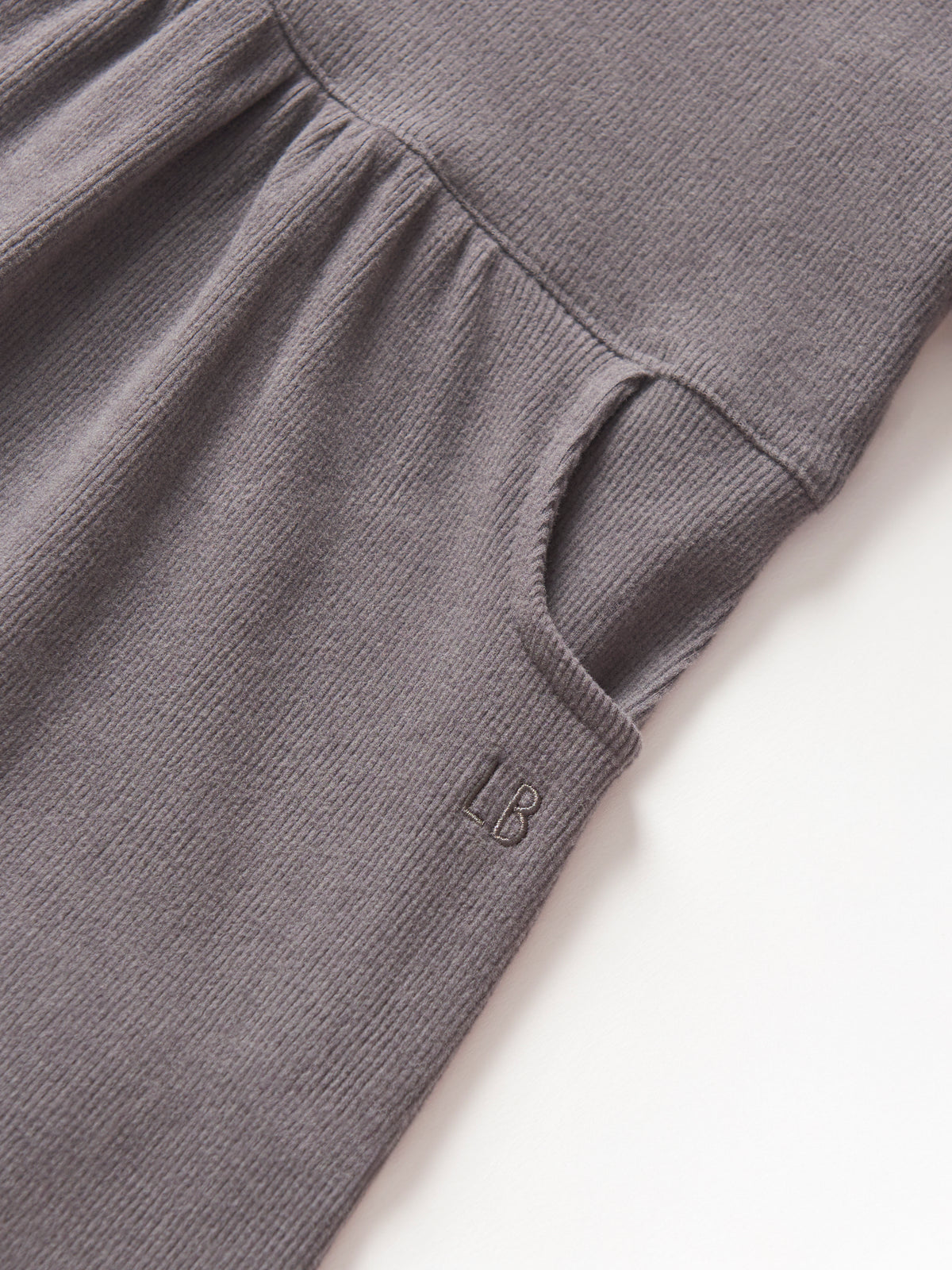 Graphite Long Sleeve Ribbed Dress