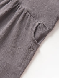 Graphite Long Sleeve Ribbed Dress