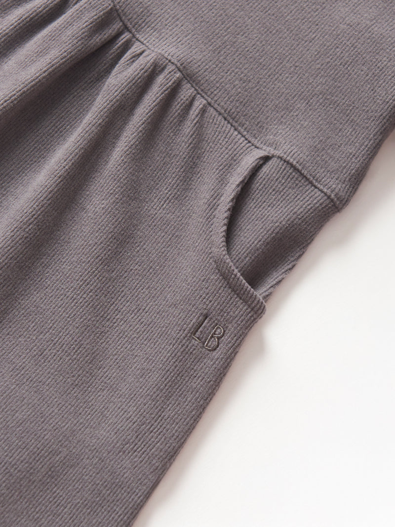 Graphite Long Sleeve Ribbed Dress