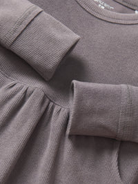 Graphite Long Sleeve Ribbed Dress