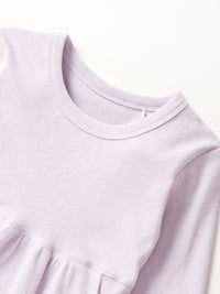 Lilac Long Sleeve Ribbed Dress