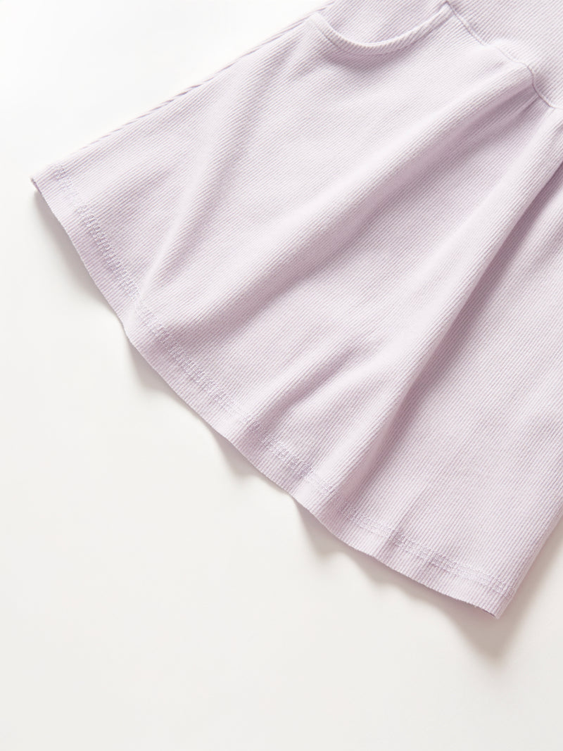 Lilac Long Sleeve Ribbed Dress