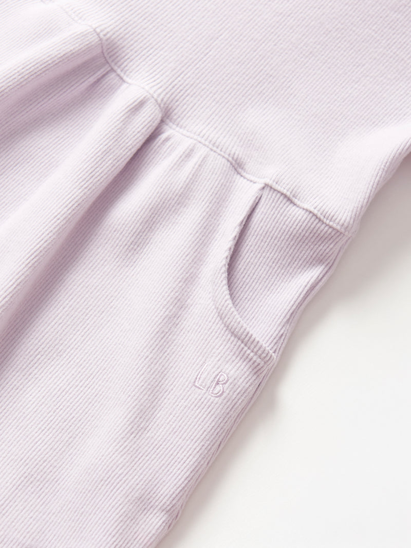 Lilac Long Sleeve Ribbed Dress