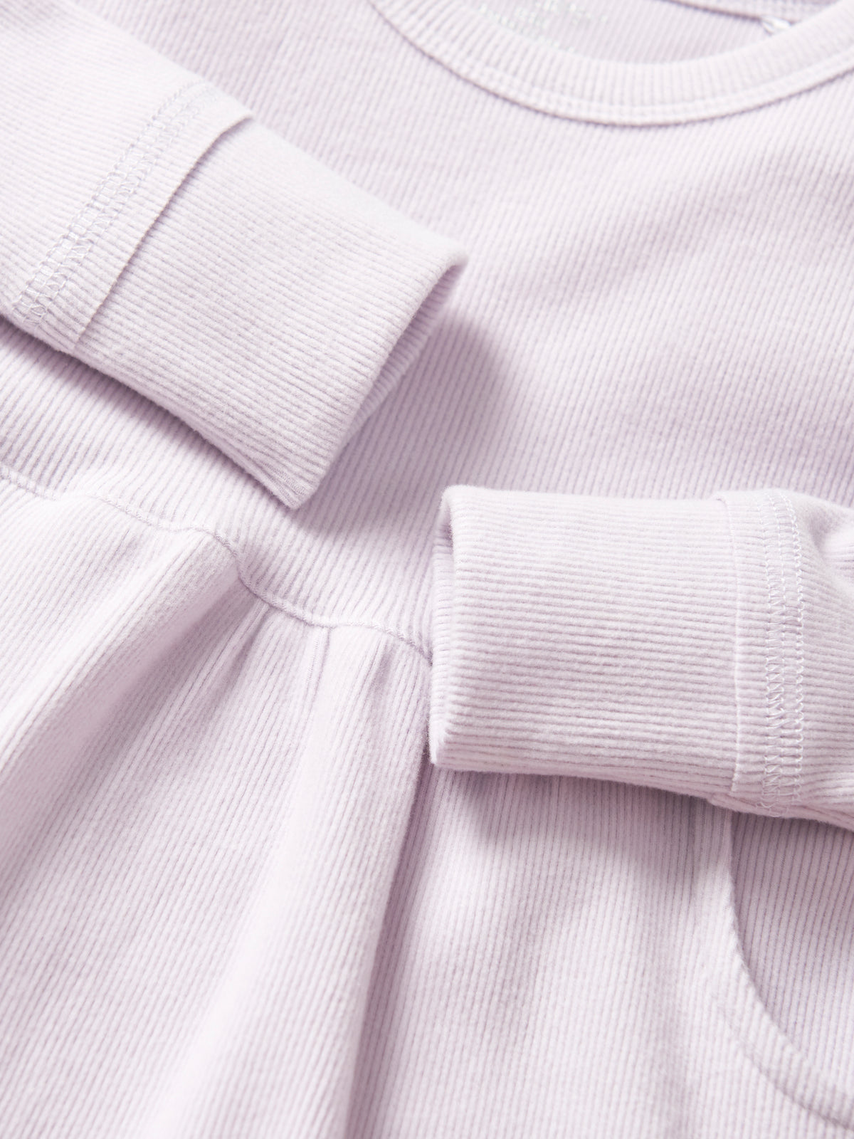 Lilac Long Sleeve Ribbed Dress