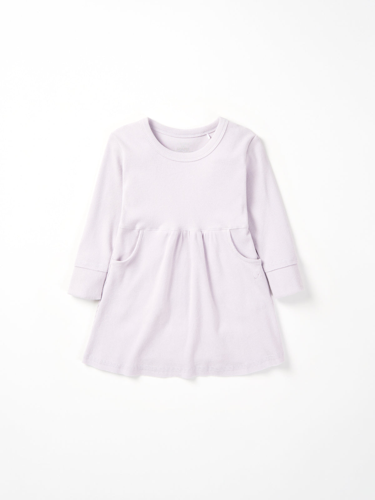 Lilac Long Sleeve Ribbed Dress