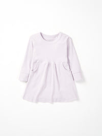 Lilac Long Sleeve Ribbed Dress