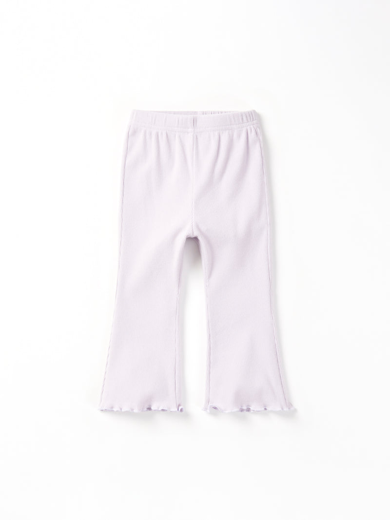 Lilac Ribbed Flare Pant