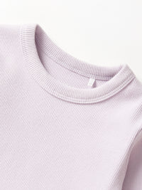 Lilac Long Sleeve Ribbed Tee