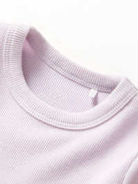 Lilac Long Sleeve Ribbed Tee