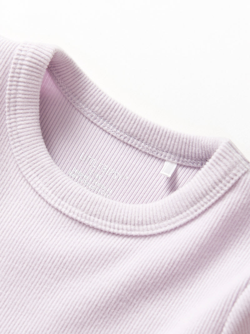 Lilac Long Sleeve Ribbed Tee
