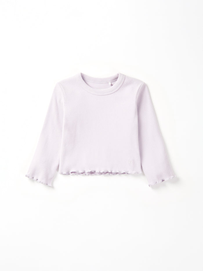 Lilac Long Sleeve Ribbed Tee