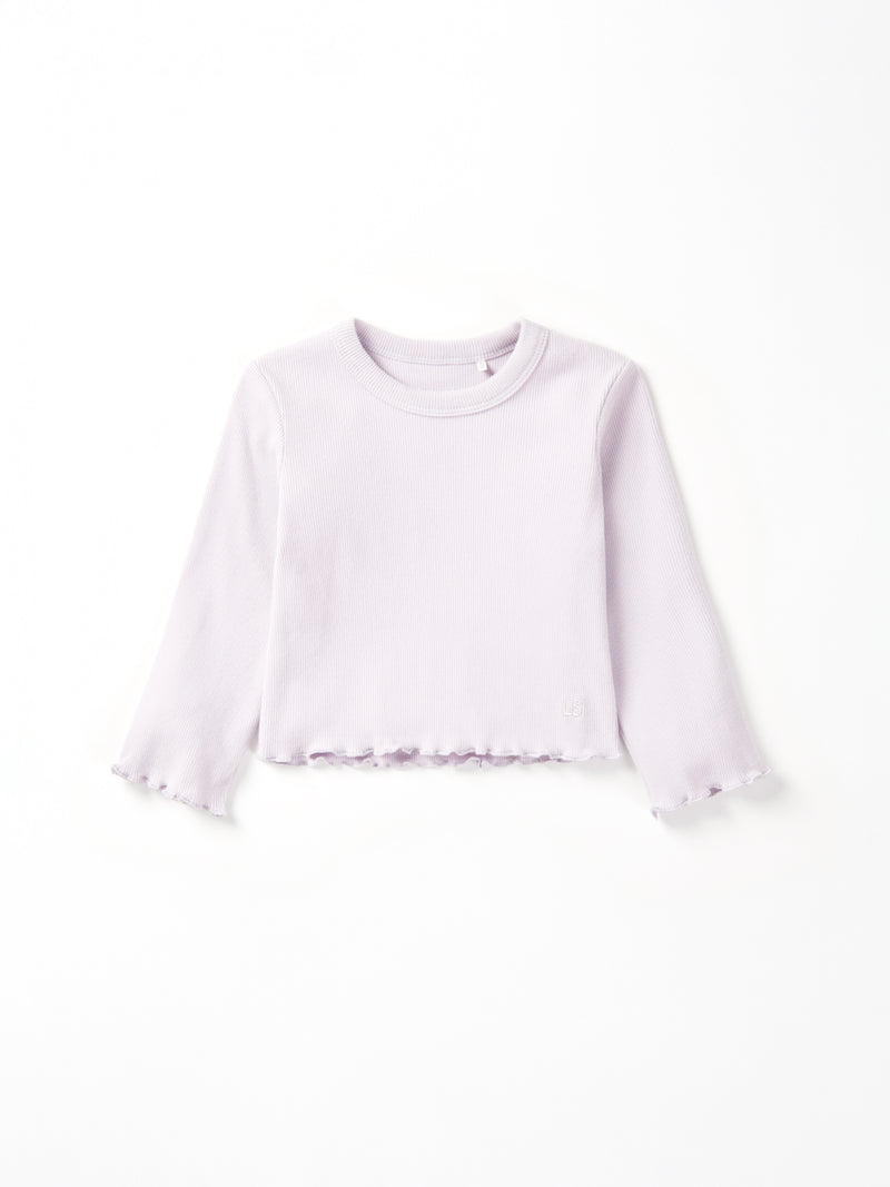 Lilac Long Sleeve Ribbed Tee