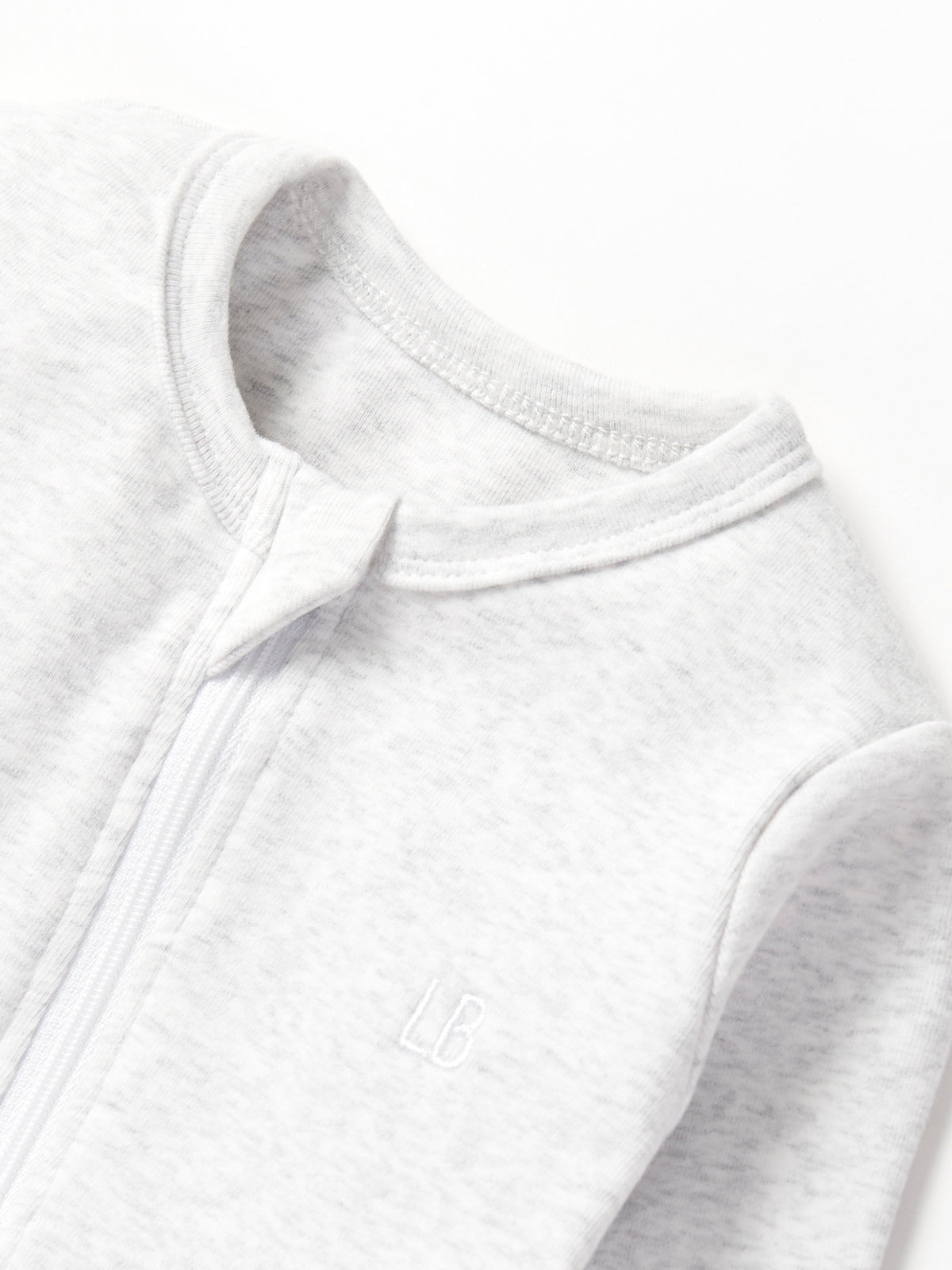 Light Heather Grey 2-Way Zip Romper