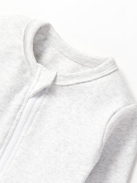 Light Heather Grey 2-Way Zip Romper