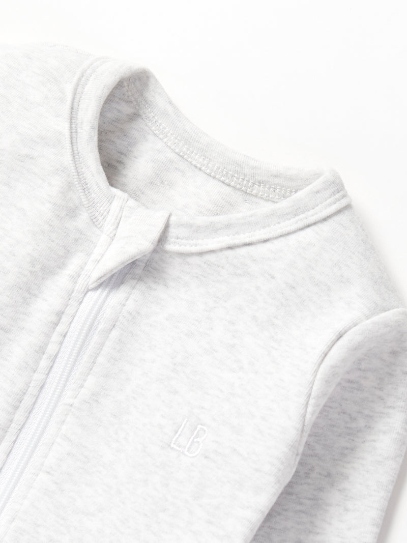 Light Heather Grey 2-Way Zip Romper