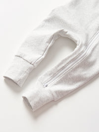 Light Heather Grey 2-Way Zip Romper
