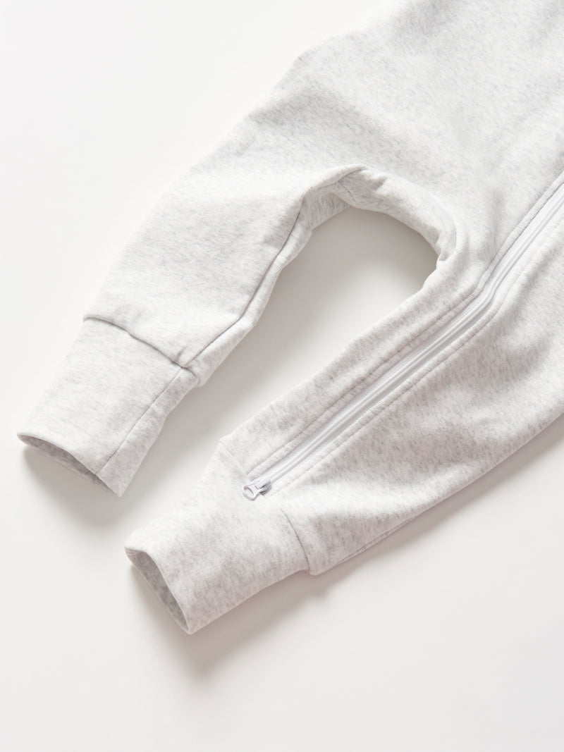 Light Heather Grey 2-Way Zip Romper