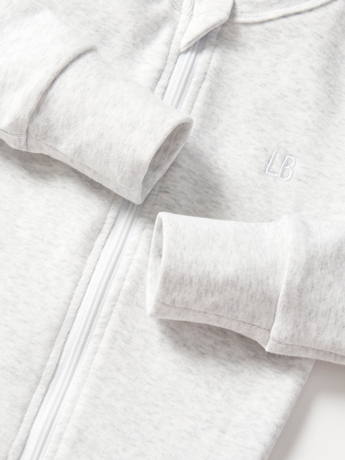 Light Heather Grey 2-Way Zip Romper