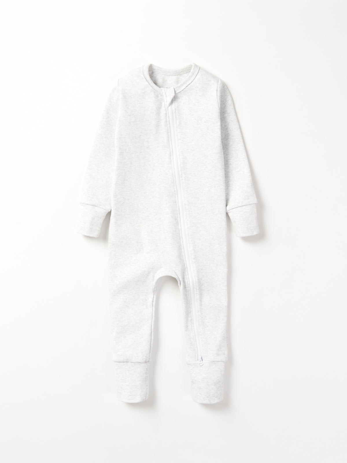 Light Heather Grey 2-Way Zip Romper