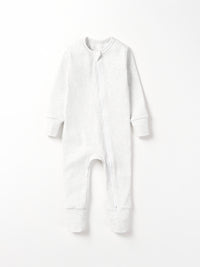 Light Heather Grey 2-Way Zip Romper