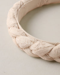 Embroidered Floral Braided Headband