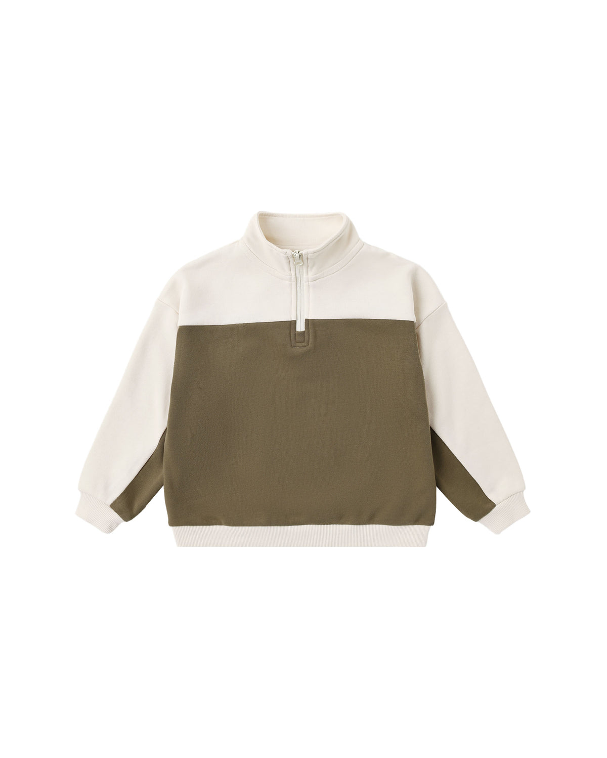 Olive Quarter Zip Crew