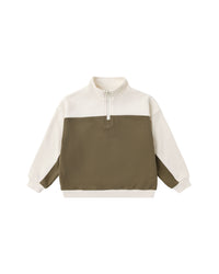 Olive Quarter Zip Crew