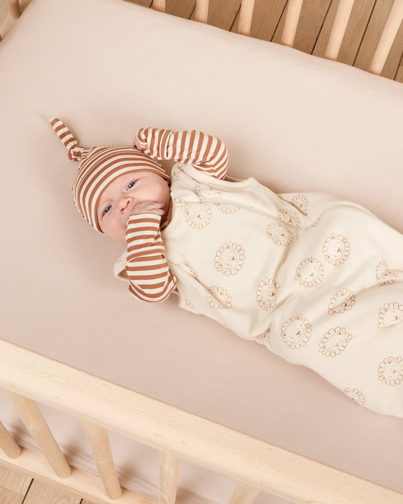 Cinnamon Stripe Knotted Baby Hat