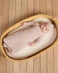 Mauve Stripe Knotted Baby Gown Set