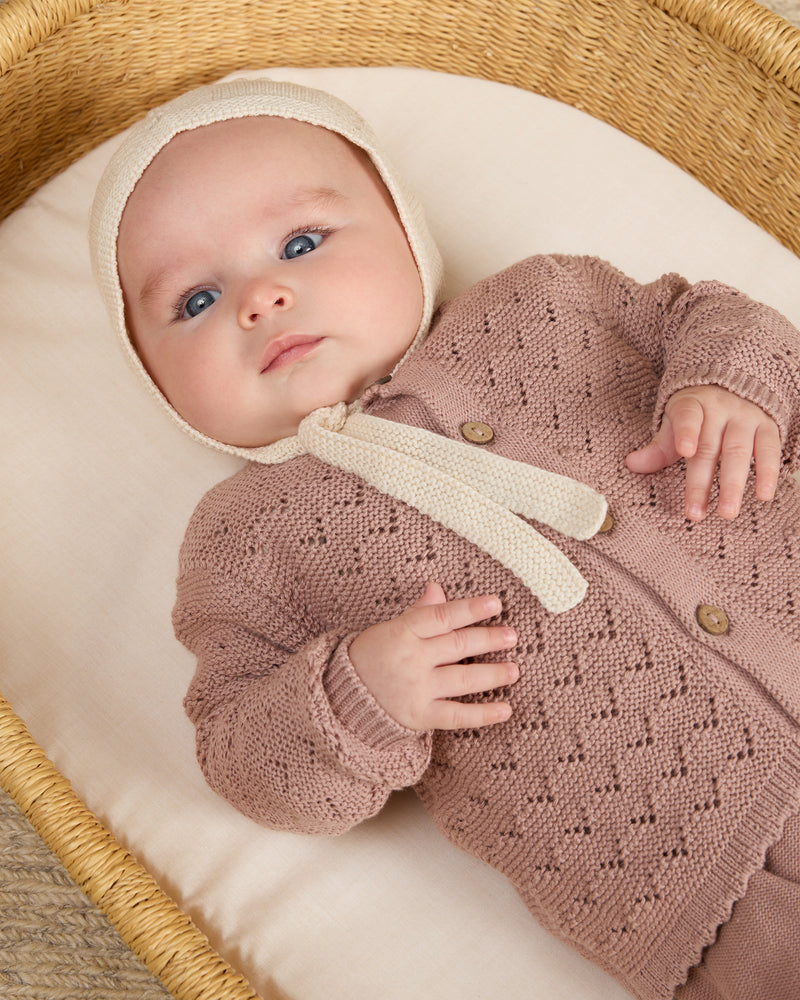 Mauve Scalloped Cardigan